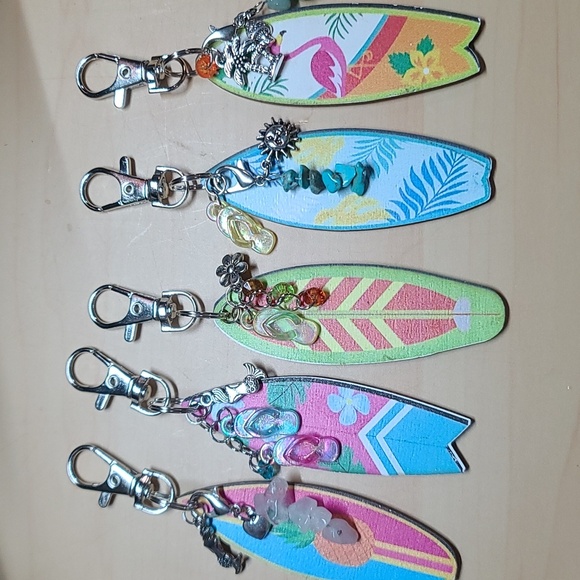 2 for $10 BOGO  Surfboard Key Chain or Purse Charm - Pick 2 - Picture 1 of 7